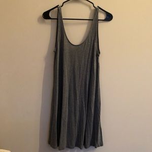 Heathered Grey Open Back Slip Dress